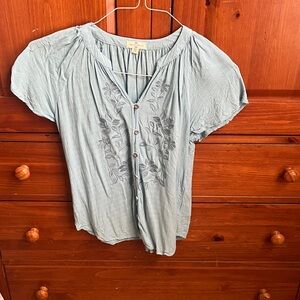 Mason & belle size xs Light Blue Embroidered Blouse stitch fix